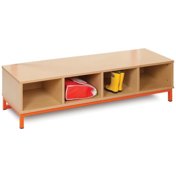 Bubblegum Cloakroom Bench Unit With 4 Open Compartments