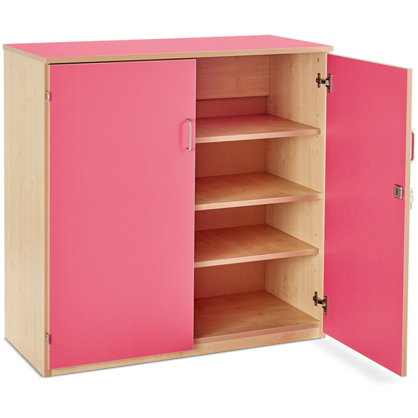 Bubblegum Stock Cupboard + 1 Fixed & 2 Adjustable Shelves Bubblegum Stock Cupboard + 1 Fixed & 2 Adjustable Shelves | School tray Storage | www.ee-supplies.co.uk