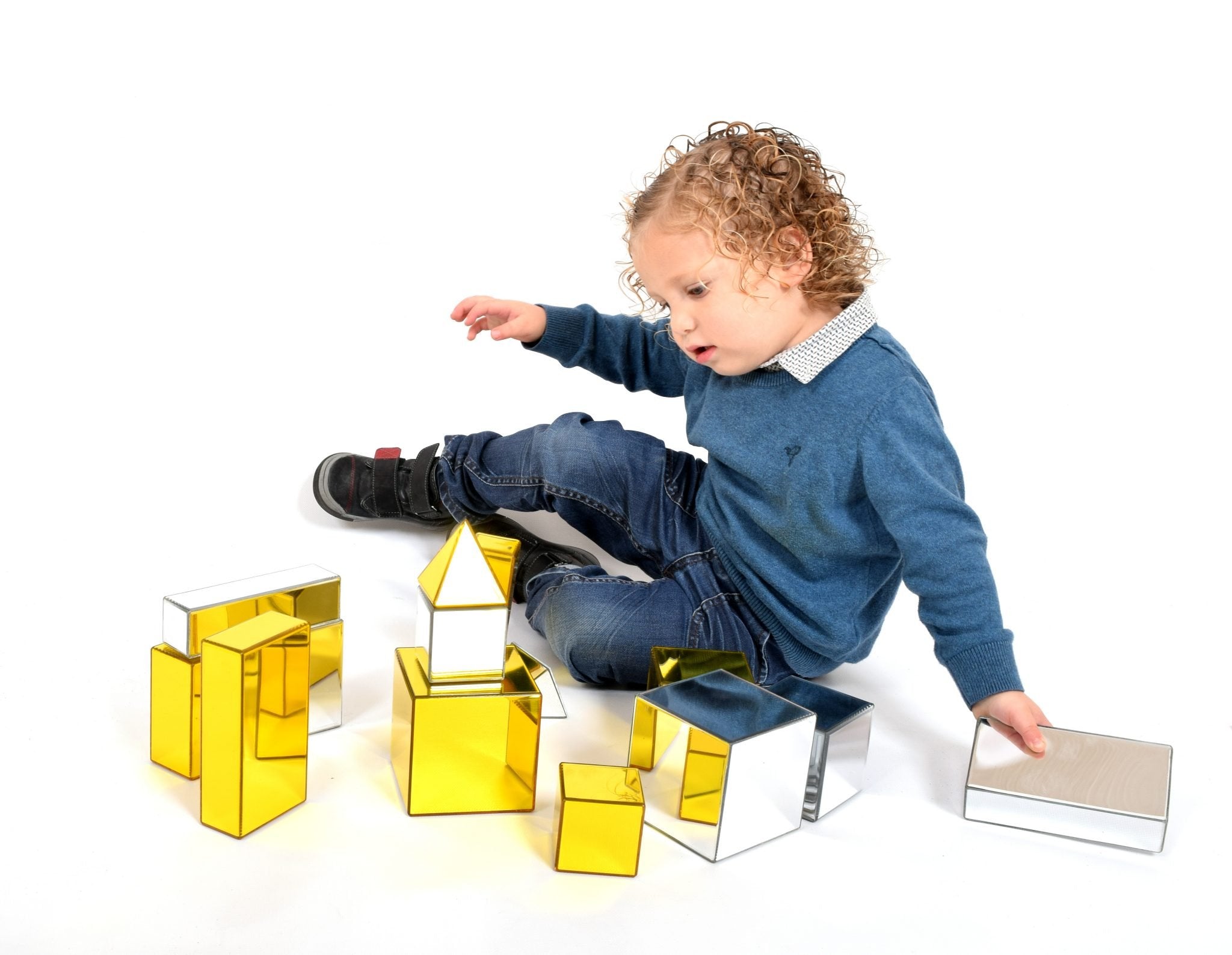 Metallic Building Blocks Shiny Gold & Silver Mirror Finish ...