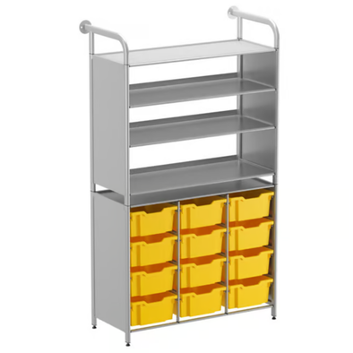 Callero® Custom Tall Unit 3 Flat Shelves & 12 Deep Trays Callero Custom Tall Unit 3 Flat Shelves & 12 Deep Trays |  www.ee-supplies.co.uk