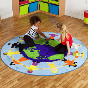 Children of the World™ Multi-Cultural Carpet - Light Blue W2000 x D2000mm Children of the World™ Multi-Cultural Carpet | Outdoor Carpets & Rugs | www.ee-supplies.co.uk