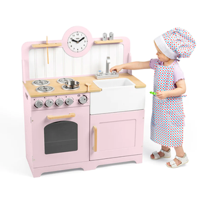 Children's Country Play Kitchen Unit Pink Children's Country Play Kitchen Unit Pink | Role play kitchen | www.ee-supplies.co.uk