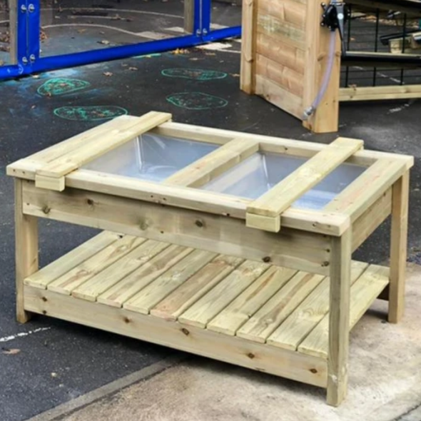 Wooden Messy Play Table Childrens Outdoor Double Messy Table | Sand & Water | www.ee-supplies.co.uk