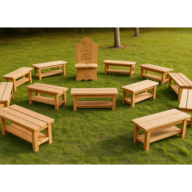 Class Set Of Wooden Outdoor Benches 12Pk Class Set Of Wooden Outdoor Benches (12Pk) | Outdoor Seating | www.ee-supplies.co.uk
