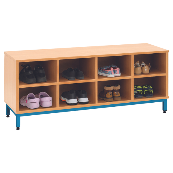 Bubblegum Cloakroom Bench With 8 Open Compartments