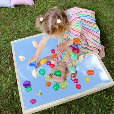 Mirrored Low Level Table Coloured Assorted Acrylic Convex Mirrors | Sensory | www.ee-supplies.co.uk