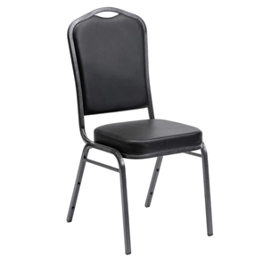 Crown Banqueting Chair - Black Vinyl With Silver Black Steel Frame Crown Banqueting Chair - Black Vinyl With Silver Black Steel Frame | www.ee-supplies.co.uk