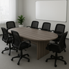 D End Meeting Table - Grey Oak D End Meeting Tables | Office Meeting Tables | www.ee-supplies.co.uk