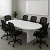 D End Meeting Table - White D End Meeting Tables | Office Meeting Tables | www.ee-supplies.co.uk