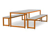 Dining Table & Bench Set - Grey Tops Dining Table & Bench Set - Grey Tops | ee-supplies.co.uk