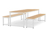 Dining Table & Bench Set - Oak Tops Dining Table & Bench Set - Grey Tops | ee-supplies.co.uk