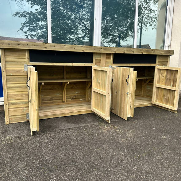Double Playground Storage Shed With Chalkboard Double Playground Storage Shed With Chalkboard  | www.ee-supplies.co.uk