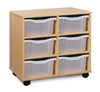 Double Tray Wooden Mobile Storage Unitx 6 Trays Double Tray Wooden Mobile Storage Unitx 6 Trays | School tray Storage | www.ee-supplies.co.uk