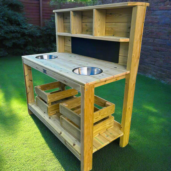 Early Years Play Mud Kitchen + Storage Crates