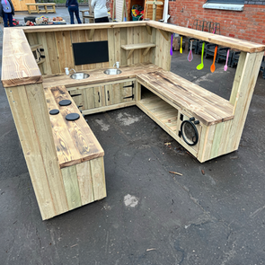 Early Years Wooden U Shaped Mud Kitchen Early Years Wooden U Shaped Mud Kitchen | ee-supplies.co.uk