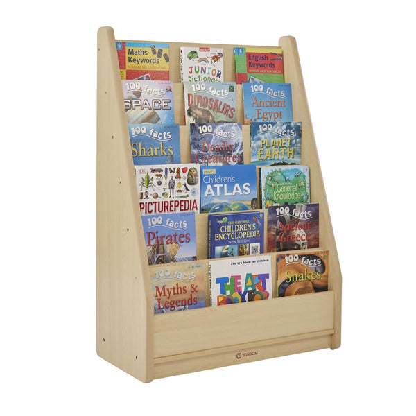 Wooden Elegant Tall Sloping Book Display & Storage Unit