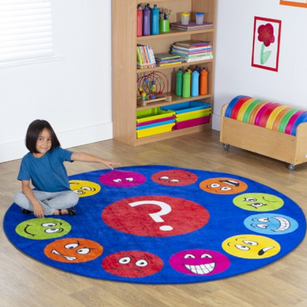 Emotions™ Faces Interactive Circular Carpet | Emotions Carpets & Rugs ...