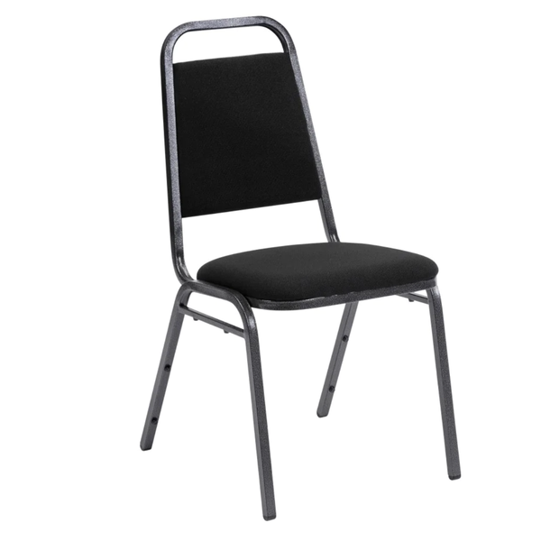 Essential Banqueting Chair - Black With Silver Black Frame