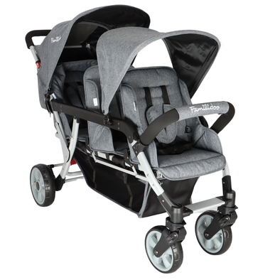 Familidoo 3 Seater Pushchair & Free Rain Cover - Lightweight Folding Multi Seat Stroller Familidoo Multi Seat Stroller | Pushchair & Rain Cover | 3 Seater Pushchair | www.ee-supplies.co.uk| www.ee-supplies.co.uk