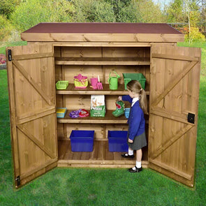 Narrow Wooden Storage Shed