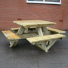 Children Round Picnic Bench Table Seating Forest Outdoor Robinia Throne Chairs | ee-supplies.co.uk
