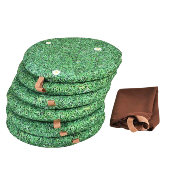 Forest School Sit Pads With Handle - Grass x 6 Forest School Sit Pads With Handle (400mm) - Grass | Sit Upons | www.ee-supplies.co.uk