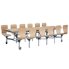 Primo 12 Seat Rectangular Mobile Folding School Dining Table  - Moderno Oak - W308 x D150cm 12 Seat Primo Mobile Folding School Dining Tables - Moderno Oak - W3080 x D1500mm | www.ee-supplies.co.uk