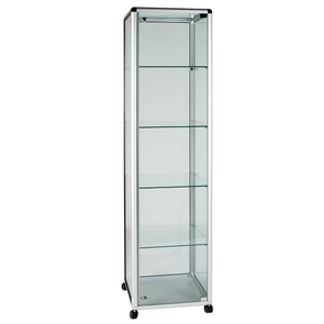 Safety Glass Aluminium Framed Showcase 500 x 500 x 1932mm Glazed Display Case 500 x 500 x 1932mm | ee-supplies.co.uk