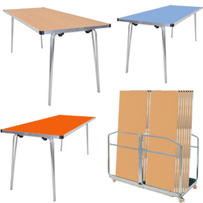 14 x Gopak Contour Lightweight Folding Tables + Small Trolley Bundle Gopak Contour Lightweight Folding Table | Gopak | www.ee-supplies.co.uk