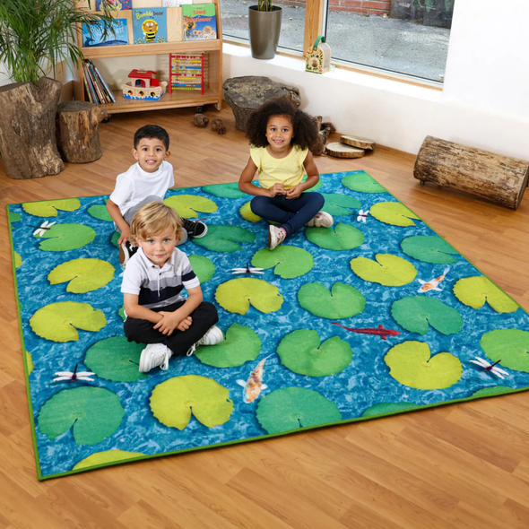 Grass & Lily Pad Double-Sided Carpet D2000 x W2000mm Grass & Lily Pad Double-Sided Carpet | Floor play Carpets & Rugs | www.ee-supplies.co.uk