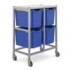 Gratnells 4 Jumbo Trays Double Width Trolley - Silver Frame Gratnells 4 Jumbo Trays Double Width Trolley | School Trolley Storage | www.ee-supplies.co.uk