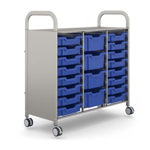 Callero® Grantnells  Plus Trolley - 4 Deep & 16 Shallow Trays Gratnells Callero®  Plus Trolley - 4 Deep & 16 shallow Trays | School Trolley Storage | www.ee-supplies.co.uk