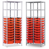 Gratnells Double Column Static Metal Store - 21 x Mixed Trays Gratnells Double Column Static Metal Store With x 21 Mixed Trays  | Trolley System | www.ee-supplies.co.uk