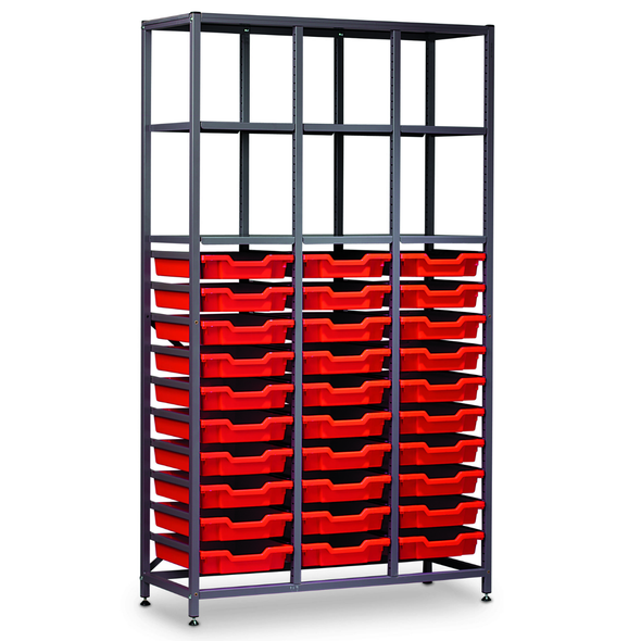 Gratnells Treble Column Static Metal Store - 30 x Shallow Trays Gratnells Treble Column Tray Store 30 Shallow Trays  | Trolley System | www.ee-supplies.co.uk