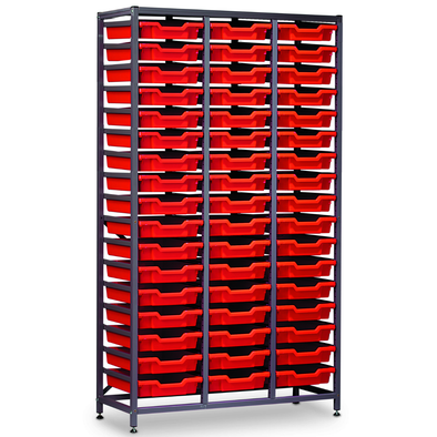 Gratnells Treble Column Static Metal Store - 51 x Shallow Trays Gratnells Treble Column Tray Store 51 Shallow Trays  | Trolley System | www.ee-supplies.co.uk