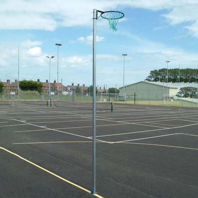 Socketed Netball Posts + Padding x 2 Socketed Netball Posts + Padding Pair | www.ee-supplies.co.uk