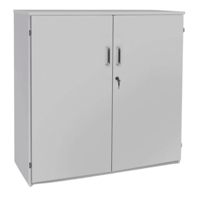 Grey Premium Cupboard With 1 Fixed & 2 Adjustable Shelves - Static H1000mm Grey Premium Cupboard With 1 Fixed & 2 Adjustable Shelves - Static | Grey White Cupboards | www.ee-supplies.co.uk