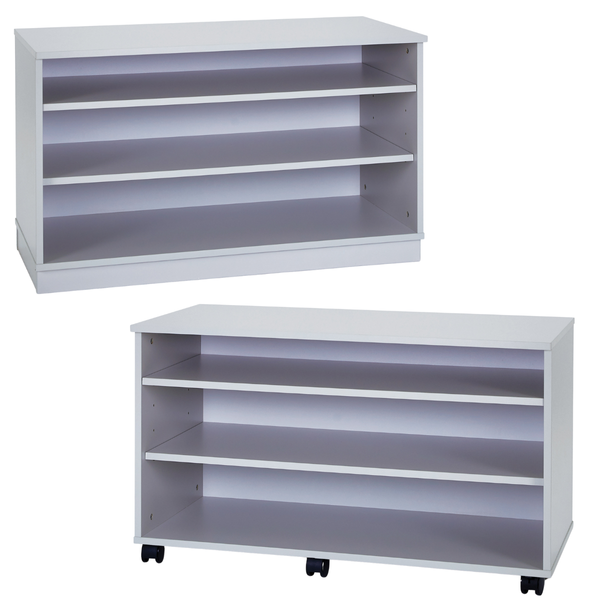Premium Bookcase Grey Small With 2 Adjustable Shelves H617mm