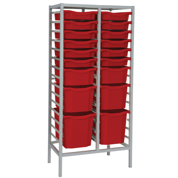 Static Science Metal Tray Storage Unit - 18 Combi Trays Double Column Static Science Metal Tray Storage Unit - 18 Combi Trays Double Column | www.ee-supplies.co.uk