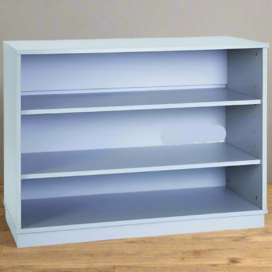 Premium Bookcase Grey With 2 Adjustable Shelves H789mm Grey & White 3 shelf Storage Unit  | Library units Shelves | www.ee-supplies.co.uk