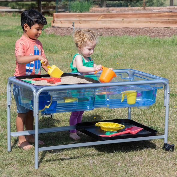 Premium Clear Sand & Water Tray + Stand + Lids Premium Clear Sand & Water Tray + Stand + Lids | www.ee-supplies.co.uk