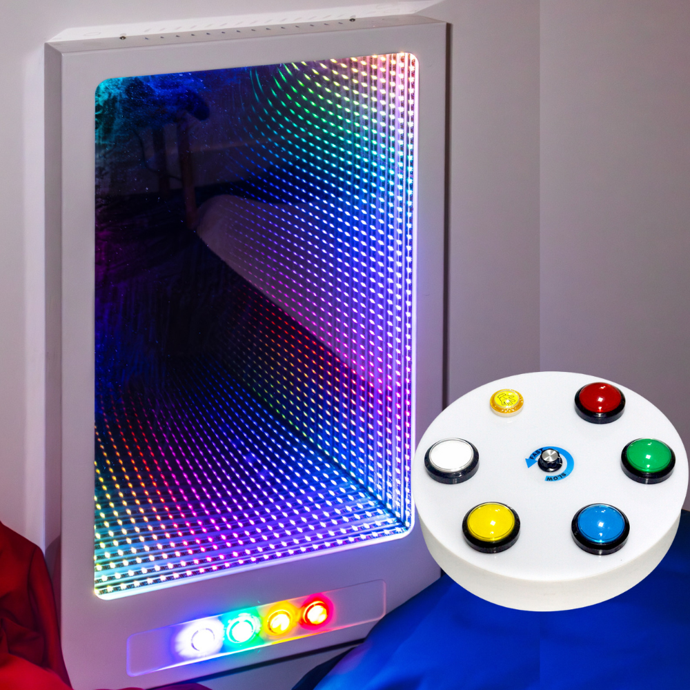 Interactive Sensory Infinity Glow Mirror Tunnel Panel Button Interactive sensory infinity glow mirror tunnel panel button