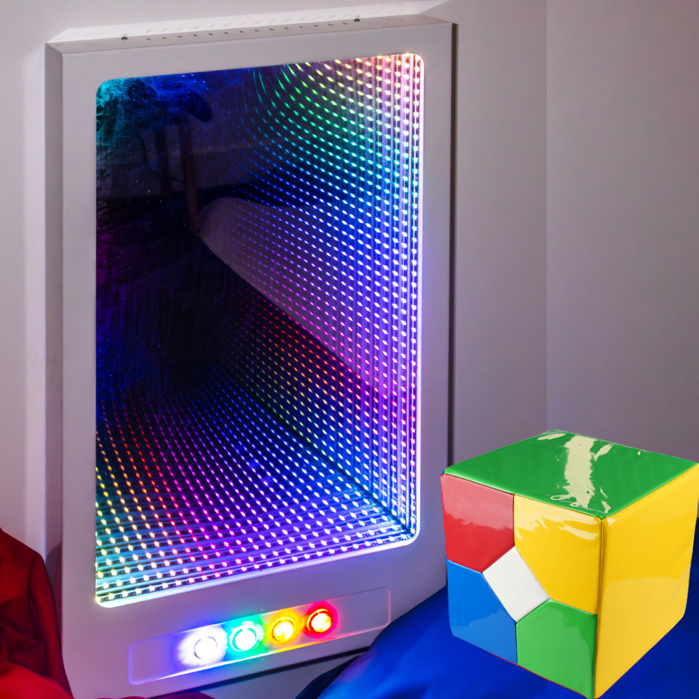 Light Cube Controller Interactive Sensory Infinity-Glow Mirror Tunnel Panel + Cube Controller ...