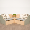 Junior Reading Corner + Under Seat Store Maple / Sage Green Junior Reading Corner + Under Seat Store Maple / Sage Green | nursery Seating | www.ee-supplies.co.uk