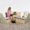 Junior Reading Corner + Under Seat Store Maple / Sage Green Junior Reading Corner + Under Seat Store Maple / Sage Green | nursery Seating | www.ee-supplies.co.uk