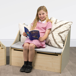Junior 2 Seat Sofa + Under Seat Store Maple / Sage Green Junior Reading Corner + Under Seat Store | nursery Seating | www.ee-supplies.co.uk