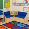 Junior Reading Corner + Under Seat Store Maple / Blue Junior Reading Corner + Under Seat Store | nursery Seating | www.ee-supplies.co.uk