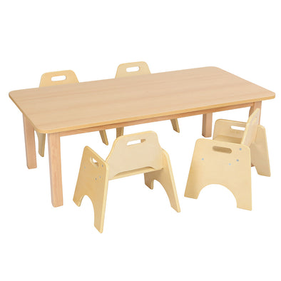 KEB Square Table Beech Top W1200 x D600mm + Infant Chairs x 4 KEB Square Table Beech Top W1200 x D600mm + Infant Chairs x 4 | www.ee-supplies.co.uk