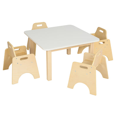 KEB Square Table White Top W600 x D600mm + Infant Chairs x 4 KEB Square Table Beech Top W600 x D600mm + Infant Chairs x 4 | www.ee-supplies.co.uk