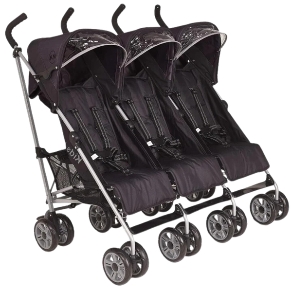 EES Triple Stroller Pushchair - Black Finish - Newborn - 3 Years